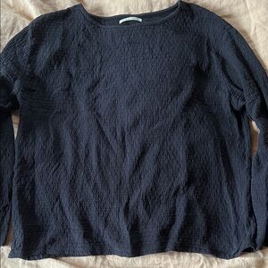 Black crane quilted top, black, women’s small